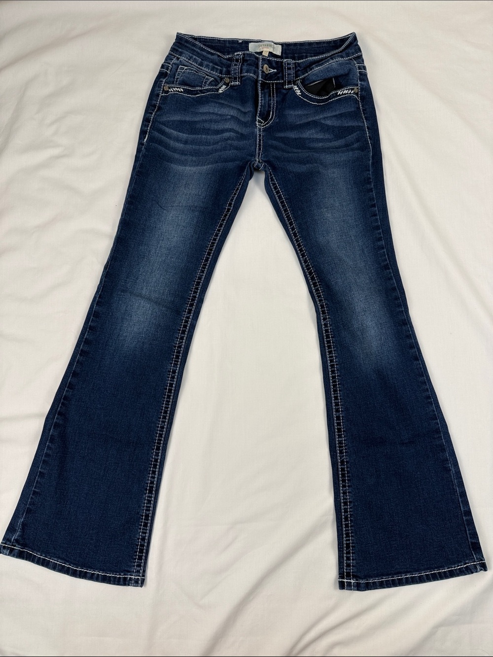 Shyanne Girls Dark Blue Flare Jeans